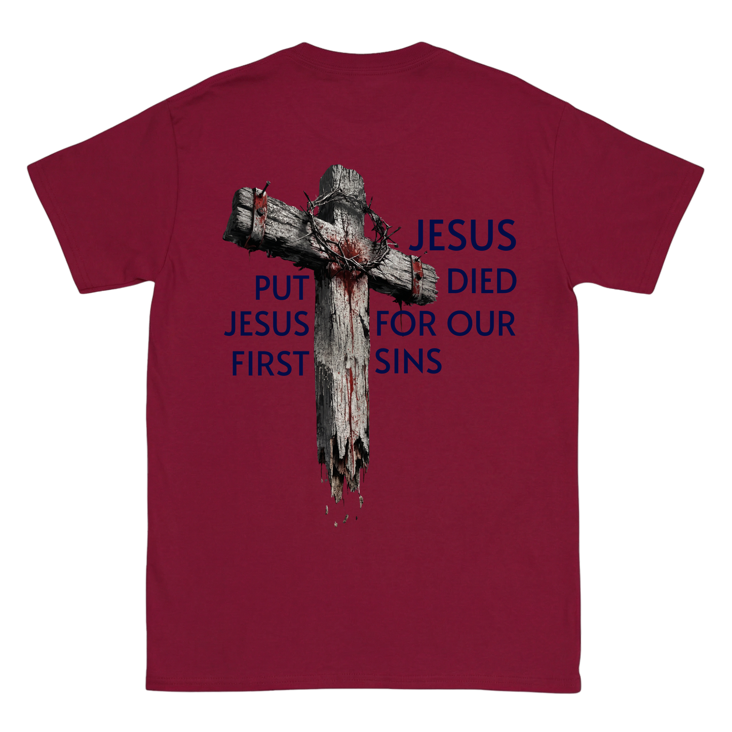 JESUS DIED FOR OUR SINS Backprint T-Shirt II