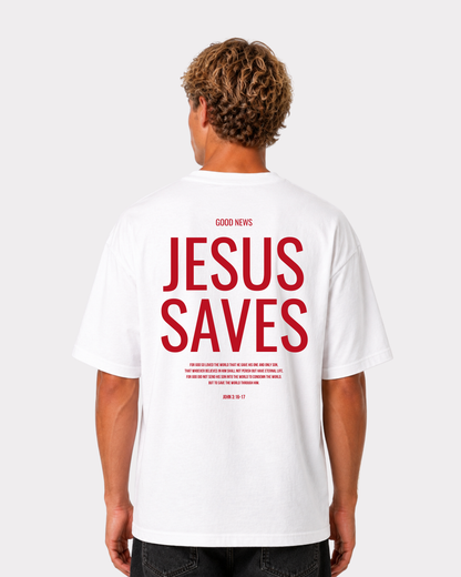 JESUS SAVES Front-/Backprint T-Shirt II
