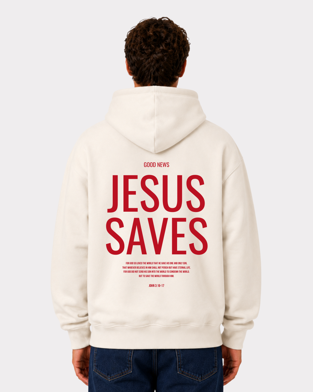 JESUS SAVES Front-/Backprint Hoodie