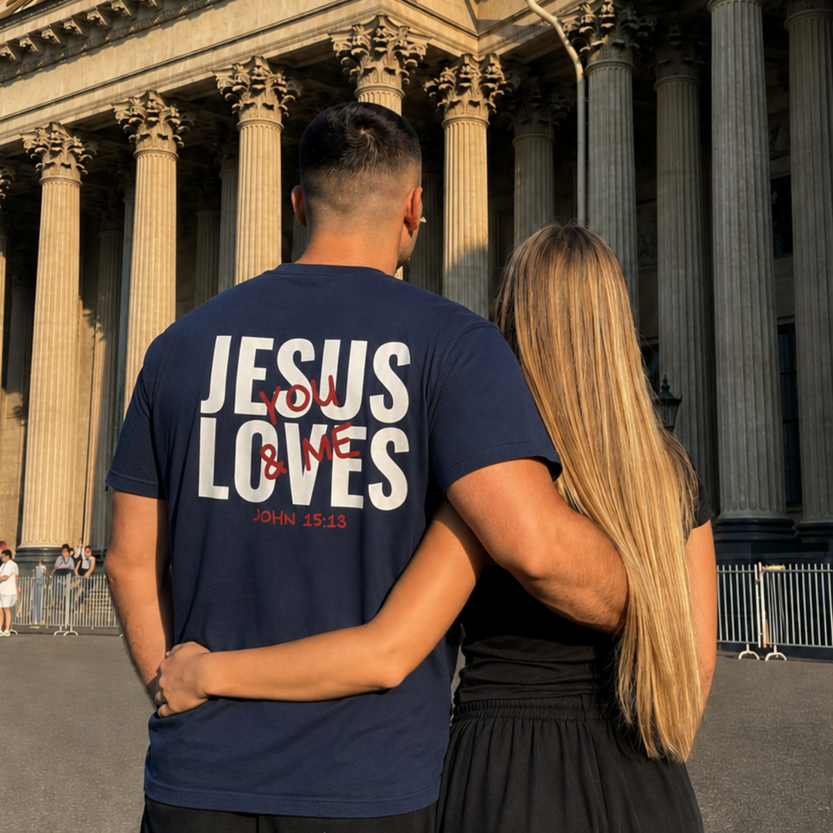 JESUS LOVES You & Me Backprint T-Shirt II