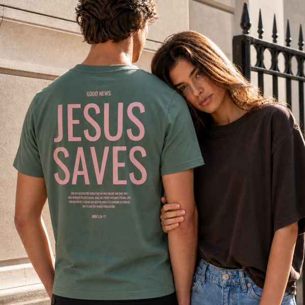 JESUS SAVES Front-/Backprint T-Shirt II
